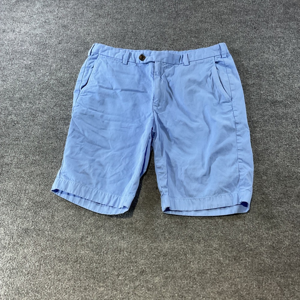 Brooks Brothers Bermuda Shorts Mens 34 Light Blue 100% Cotton Flat Front Preppy